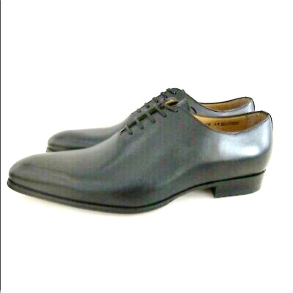 Handcrafted Italy Jose Real  Crust Nero Brogues 10.5 Wingtips Black - Picture 7 of 15